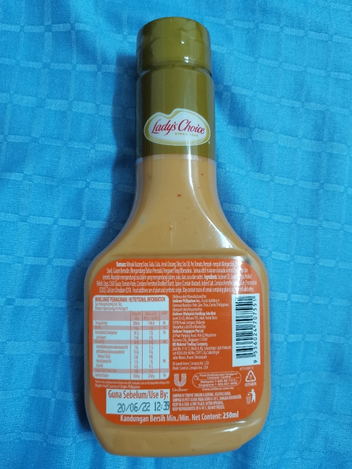 Ladys Choice Sos Salad Thousand Island Dressing Mayonnaise (250ML) Tomato  Flavor Mayonnaise Dressing 250Ml Economy Delivery Option Set Warranty Salad  Dressing - Lazada | Lazada