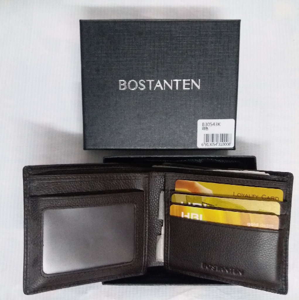  Bostanten Cowhide Leather Simple Wallet for Men