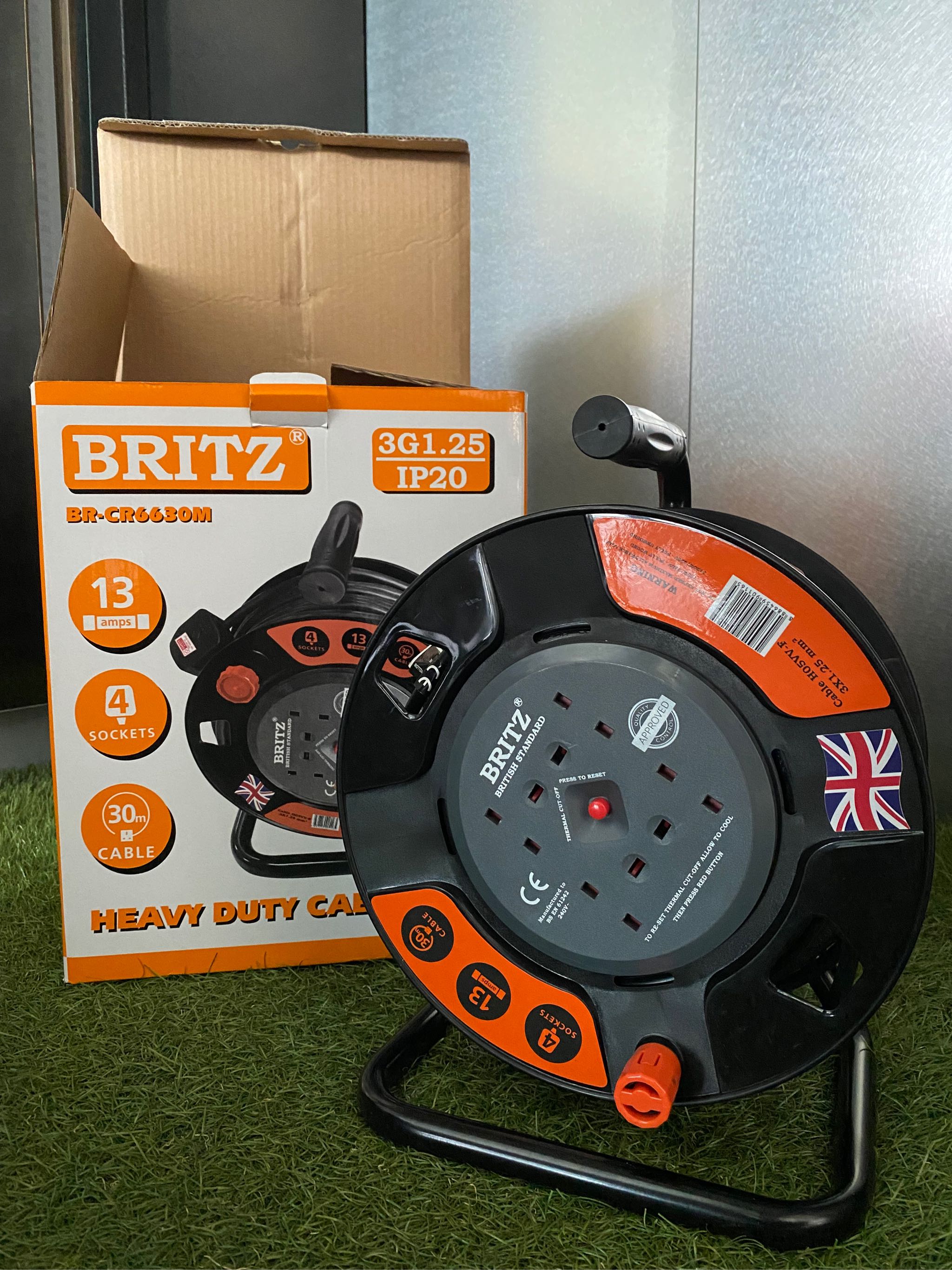 BRITZ Cable Reel 4 Way 30M/50M ( Surge Protector, Auto Thermal Cut Off,  Portable Extension Cable Roll ) / LOCAL SELLER [FAST SHIP OUT 1-2 Working  Day]