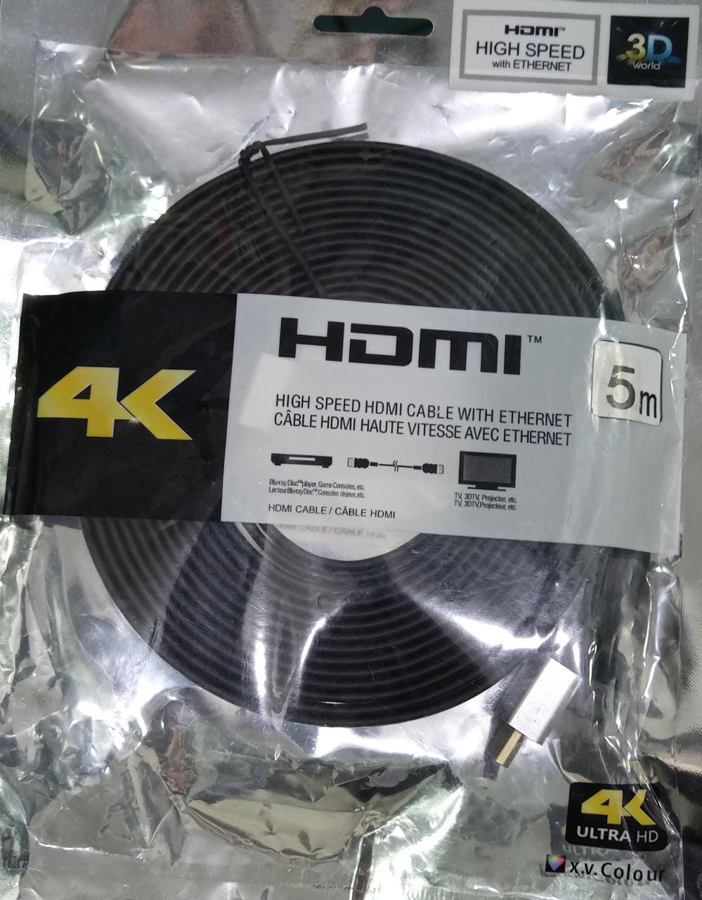 Câble HDMI Sony DLC-HE20HF Haute vitesse, 1080p, 3D/4K, 2.0 Mètres, avec  version Ethernet 1.4