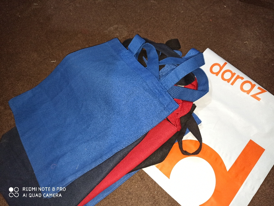  Cotton Canvas Shopping Bag in Gusset Style Small Bundle of 10 in Different Colors