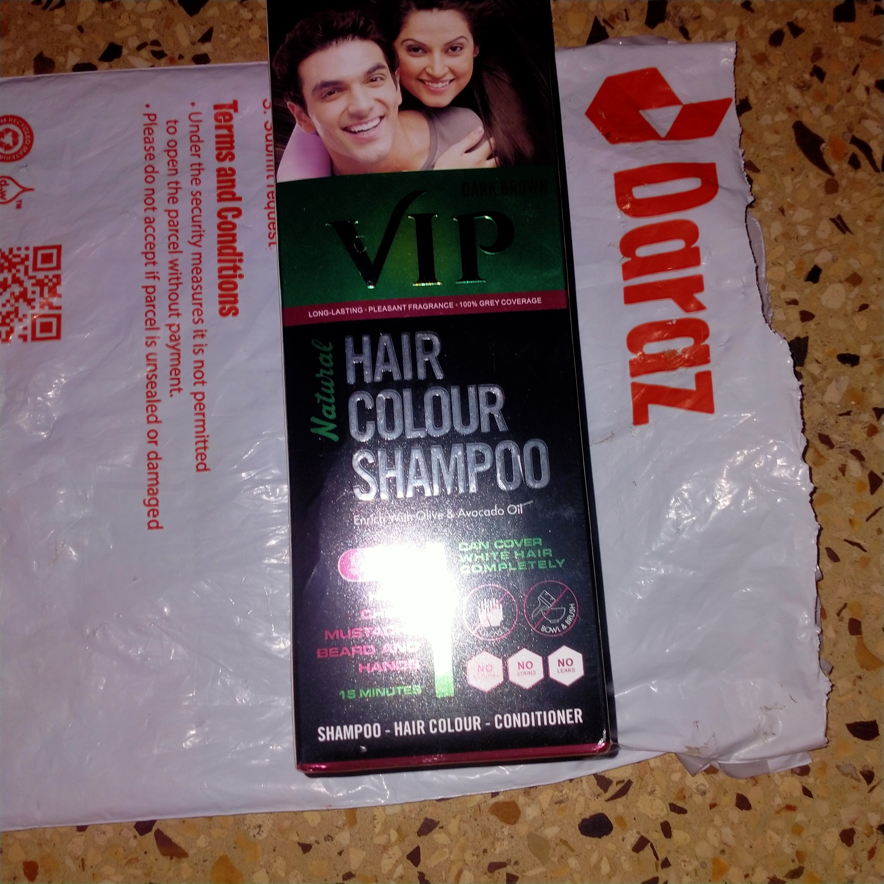 Brown Liquid VIP Hair Colour Shampoo, Box, Packaging Size: 180ml
