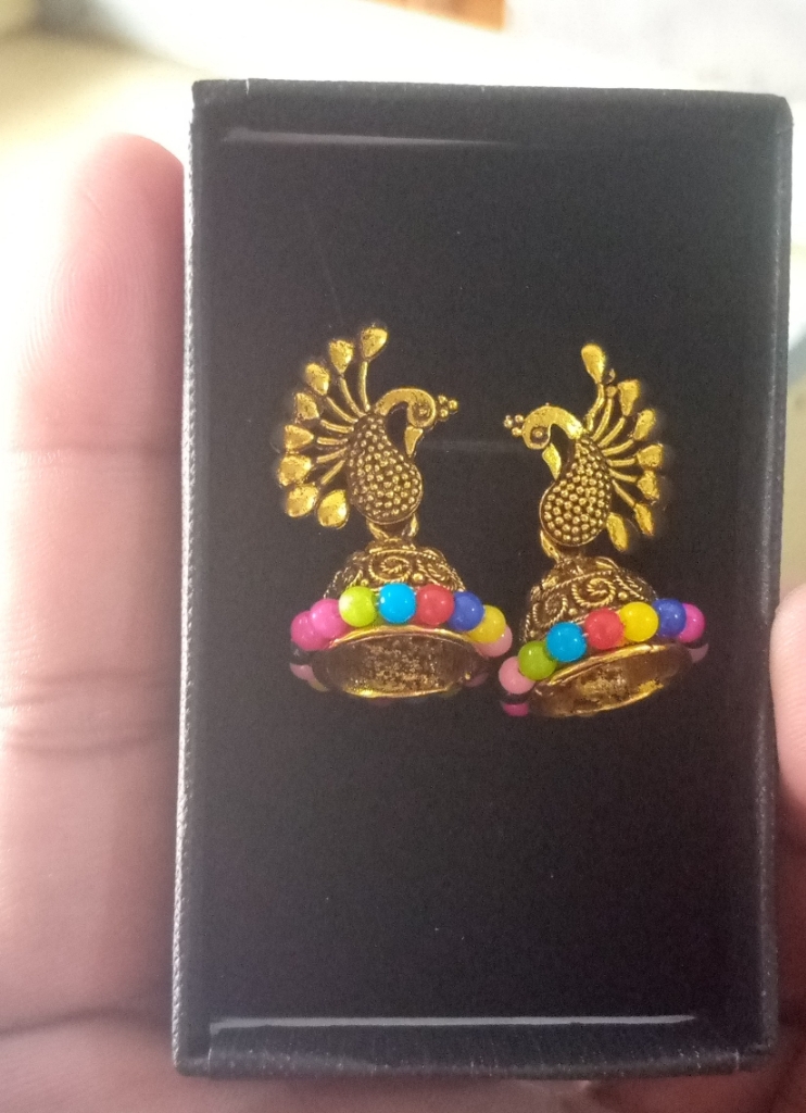  Antique Jhumka Earring Packed in Jewelry Box