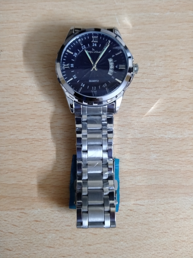  LouisWill Men Fashion Quartz Watches Casual 30M Waterproof Calendar Blu-ray Dial Stainless Steel