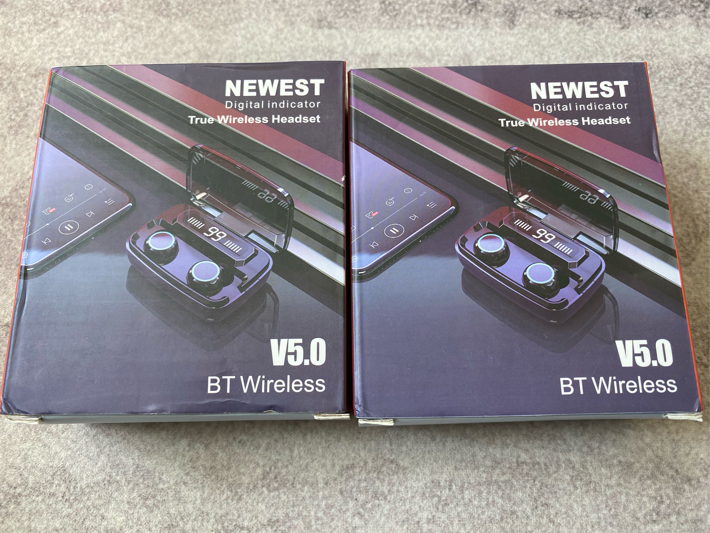 newest digital indicator true wireless headset 5.0 bt wireless
