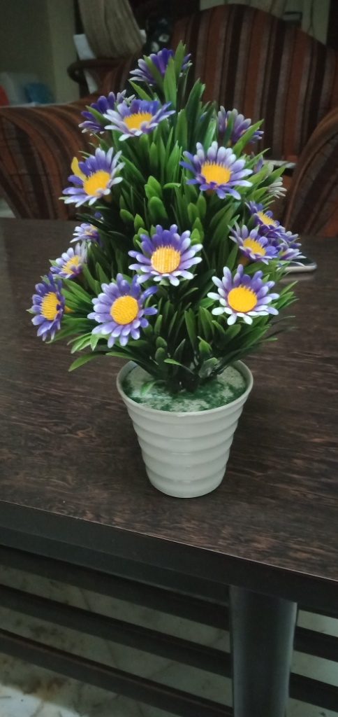 NS Collection Mini Sun Flower Artificial Decoration Piece Best for home office-Purple  Colour