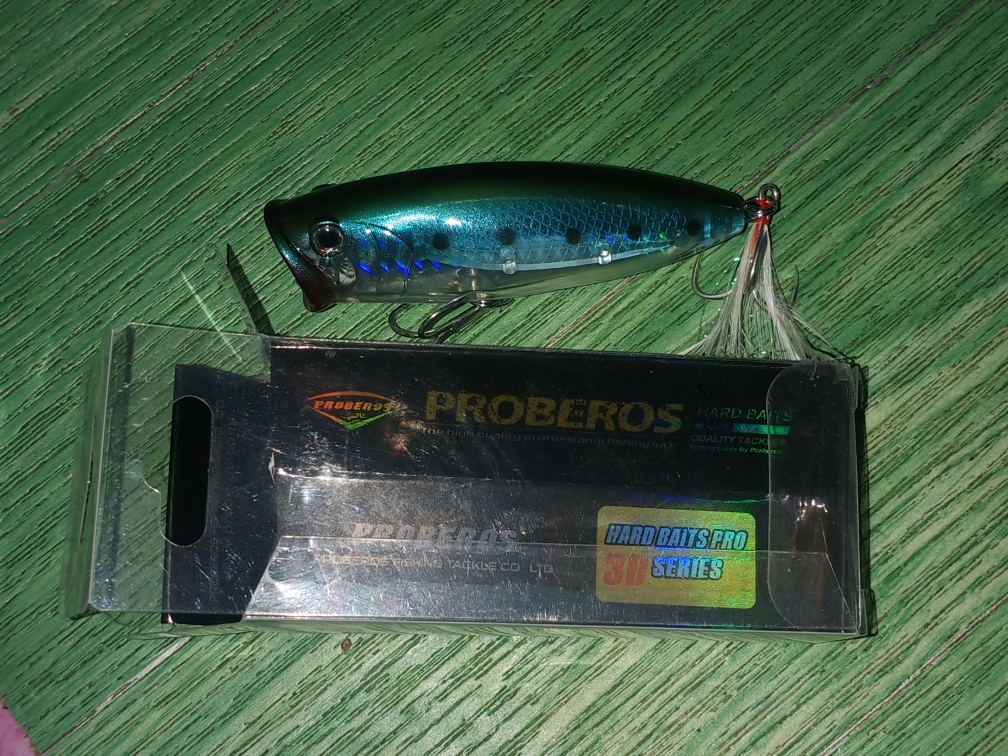 Proberos Popper Lures 4# Hook Fishing Lure 8.5cm-3.34/19.5g-0.69