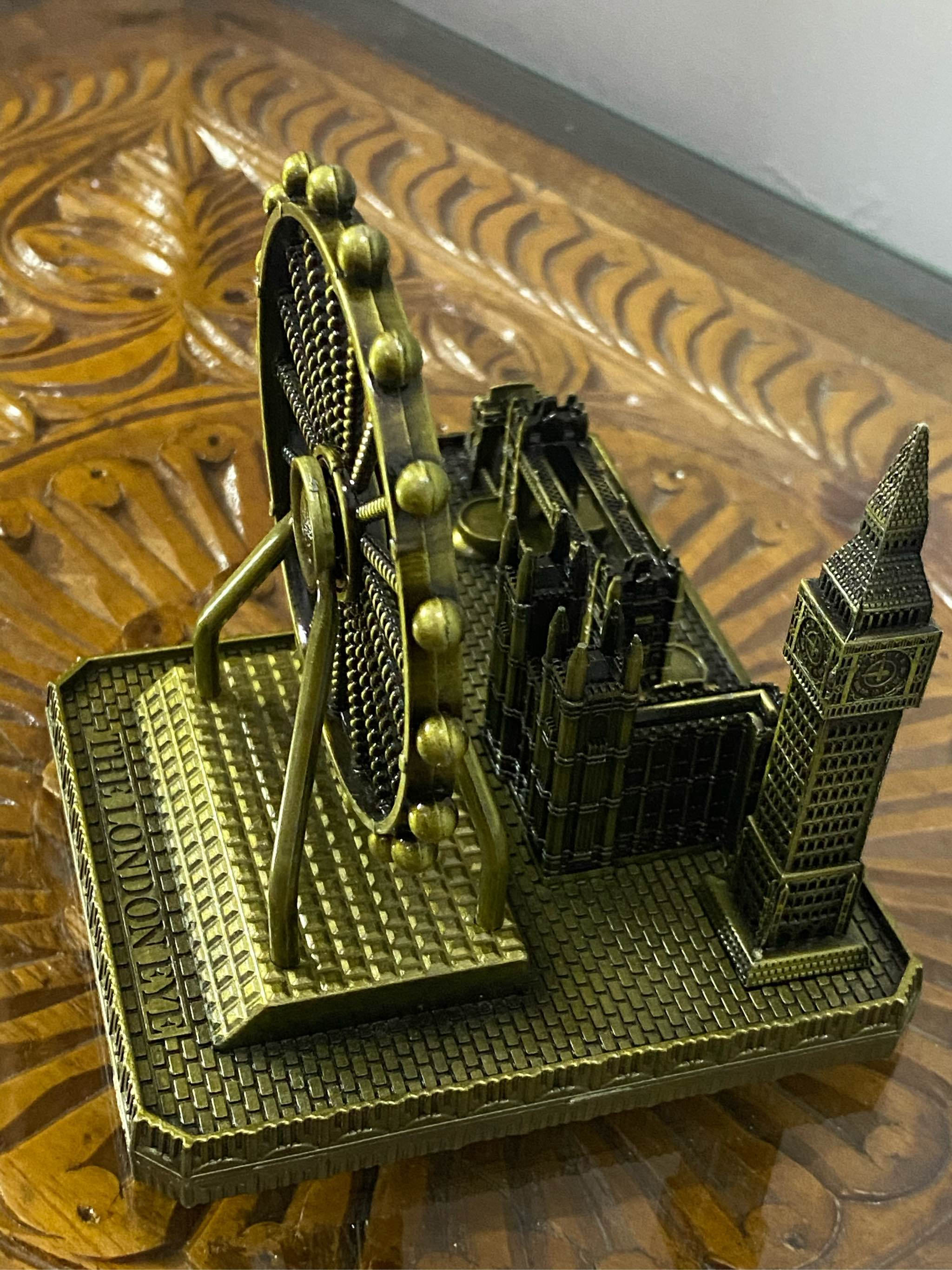 Retro City Bronze London Eye Big Ben Tower Bridge Decor Metal Statue Figurine Living Room Vintage