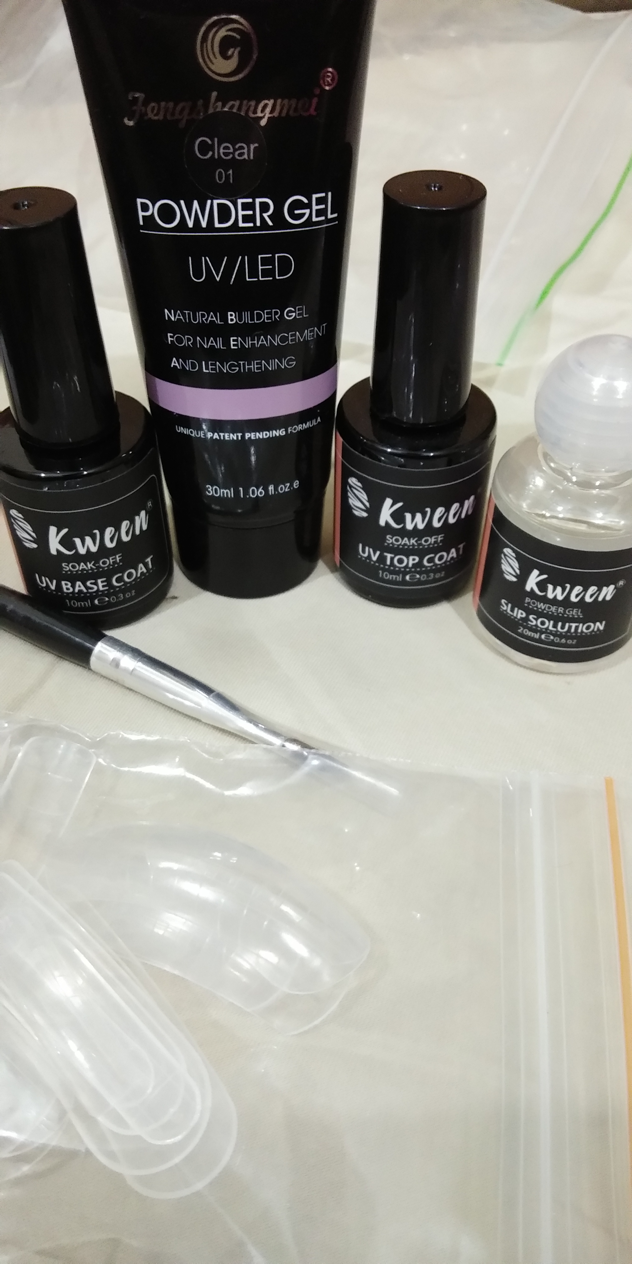  30MlPolygel / Slip Solution / Brush / Polygel Forms+Base Coat+Top Coat