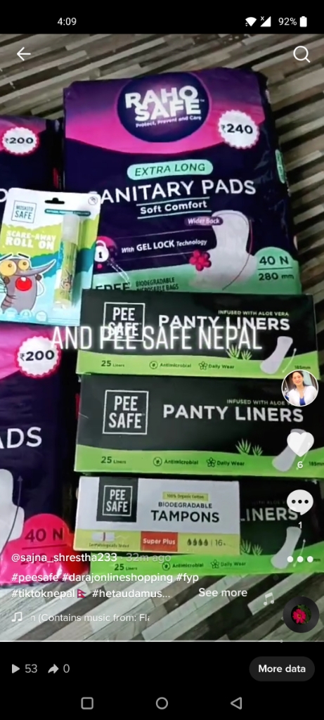 Pee Safe Aloe Vera Panty Liners - Pack of 20 - Online Shopping in Nepal, Shringar Store, Shringar Shop, Cosmetics Store, Cosmetics Shop