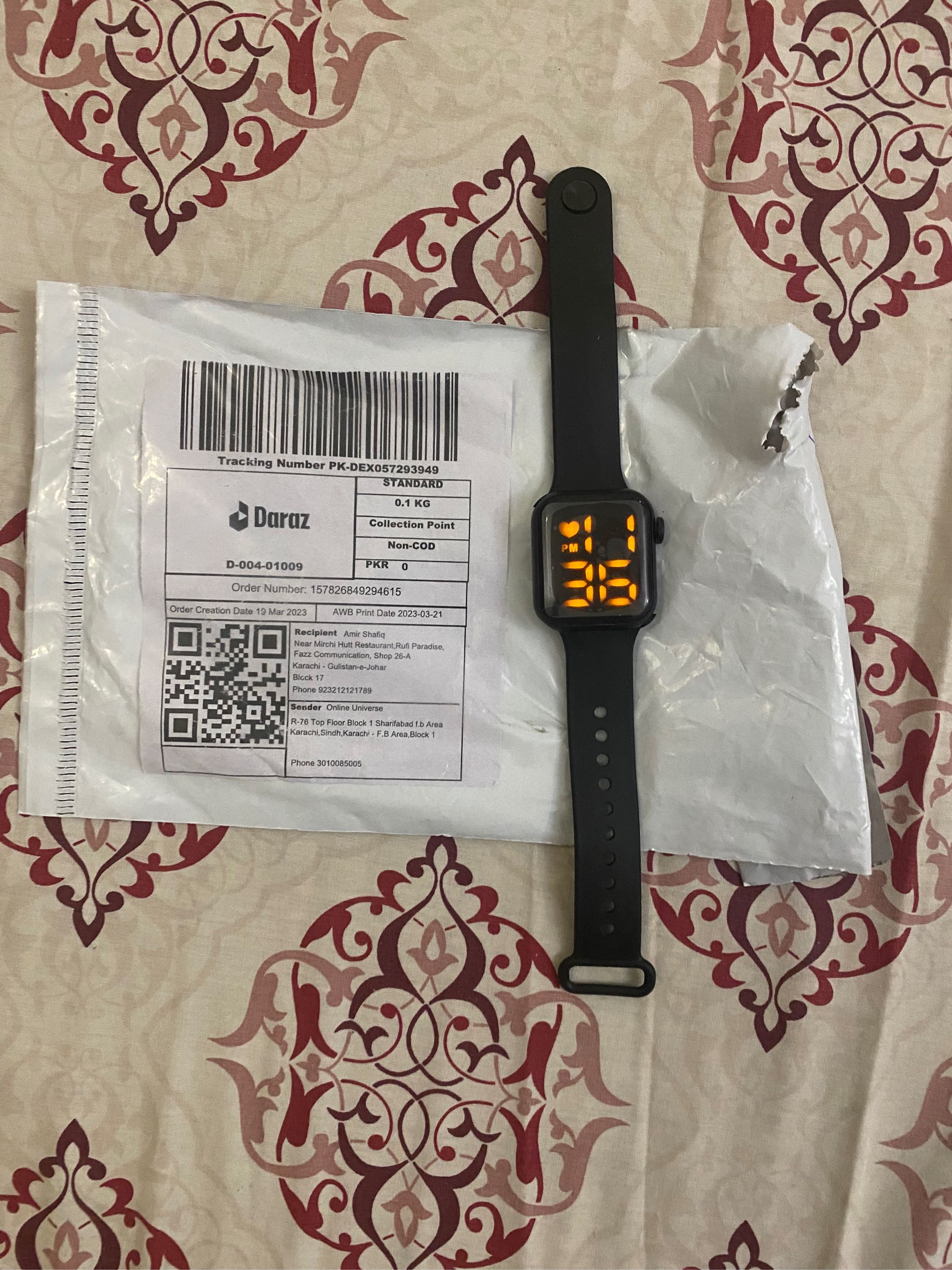 Y1 smart watch on sale daraz