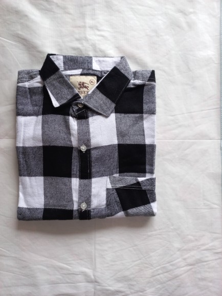 Black & White Small Check Shirt For Men