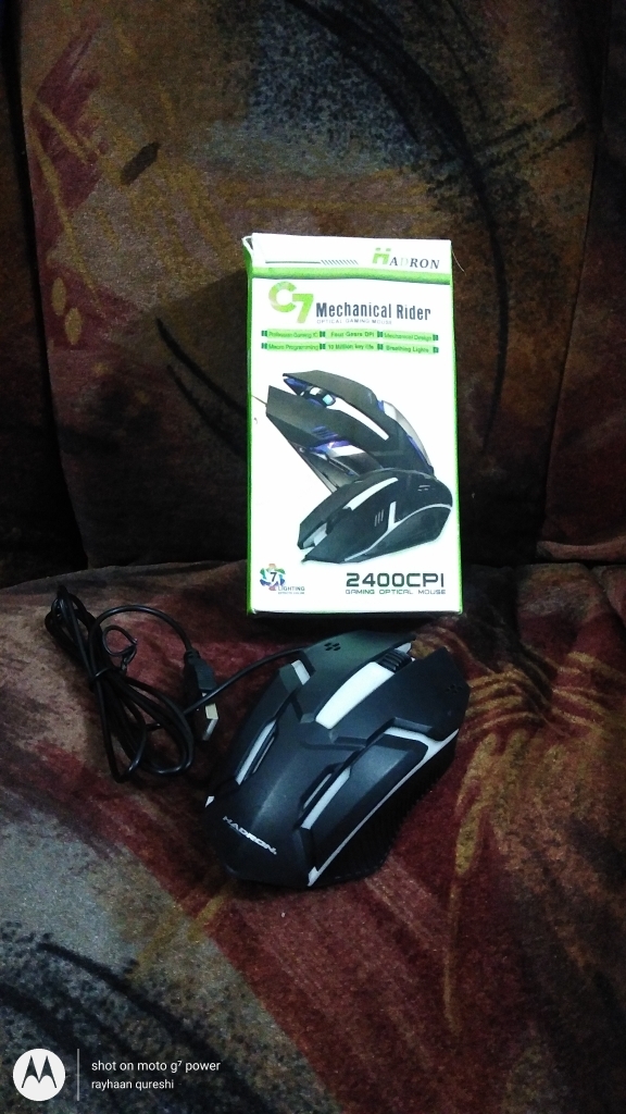  Black 7 Colour LED Wired Gaming Mouse For PC Computer Laptop
