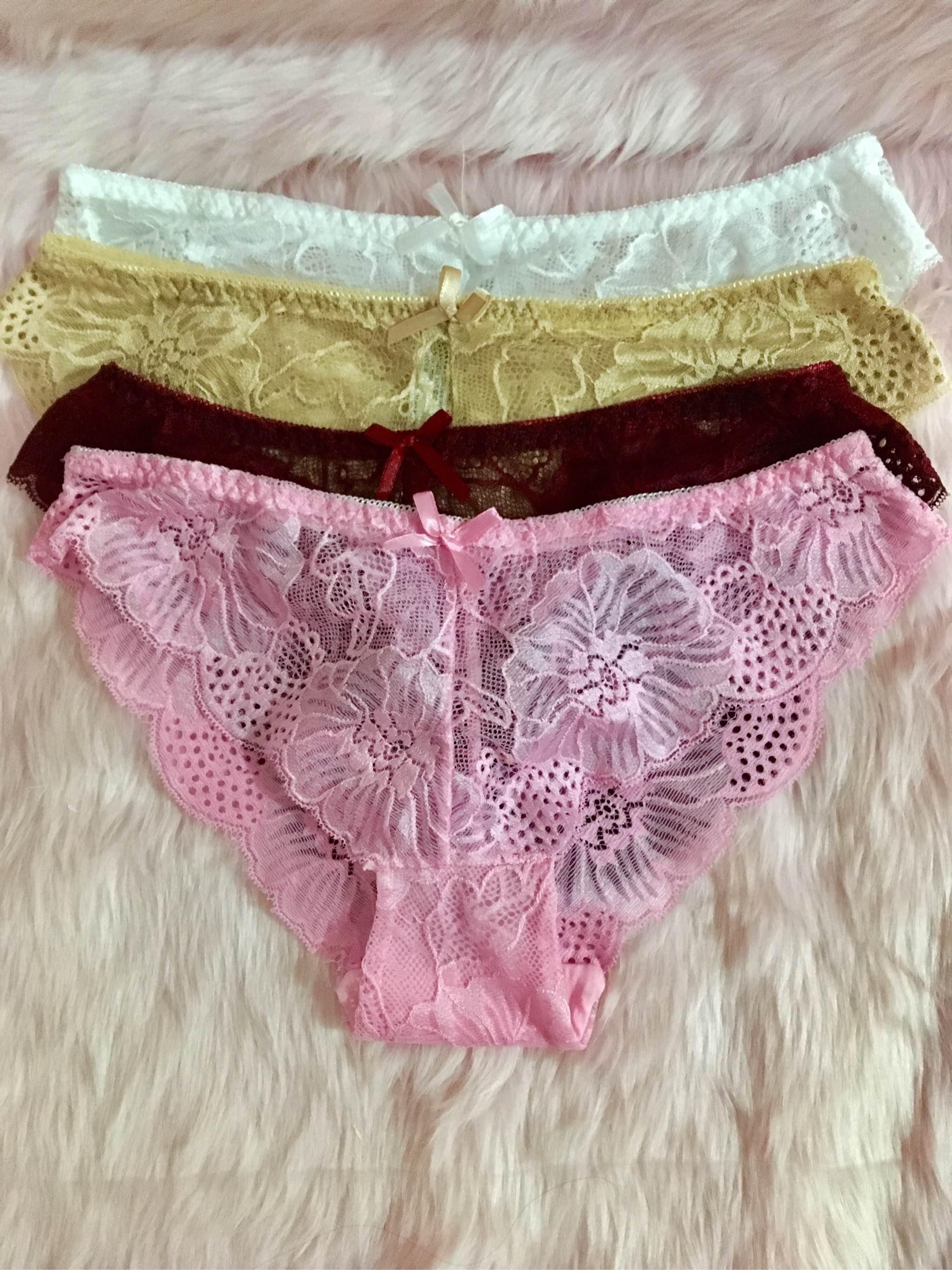 4Pcs/lot Women Underwear Seamless Lace Women Girls Briefs Panties Female  Underwear For Summer Waist Pants M-XL Size (Ready Stock)
