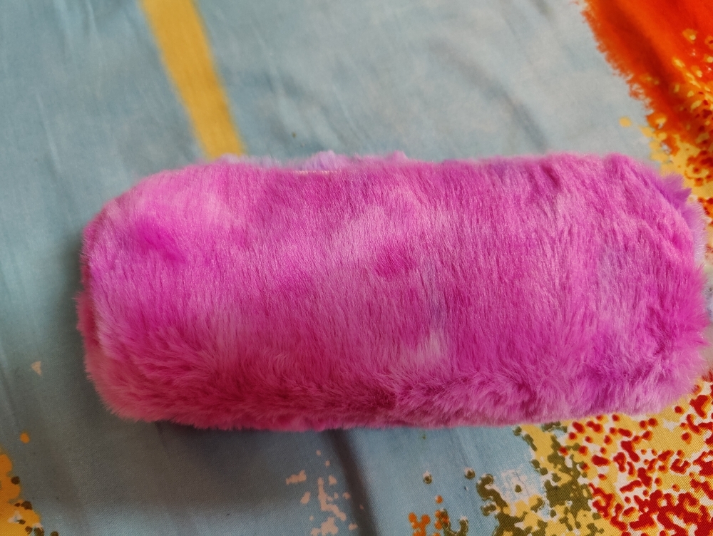 purple fluffy pencil case tesco