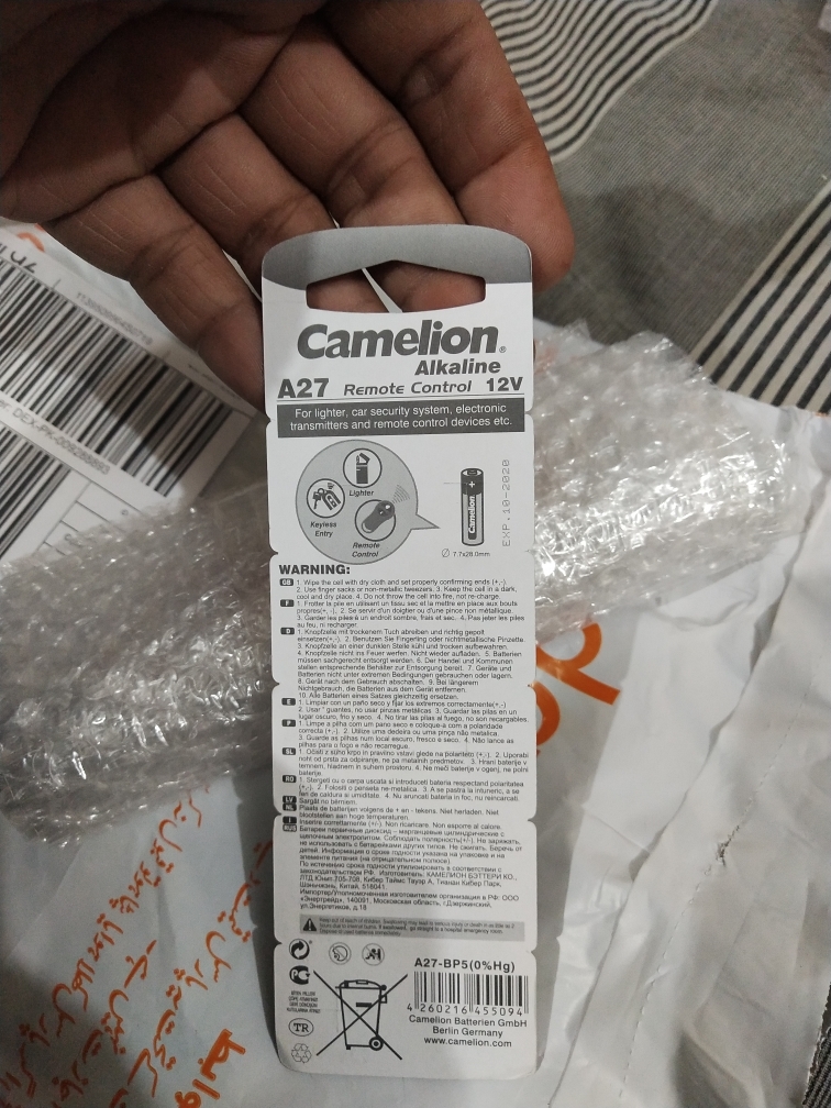 Camelion 27A / LR27 Alkaline Batterie 12V - 5er Packung 