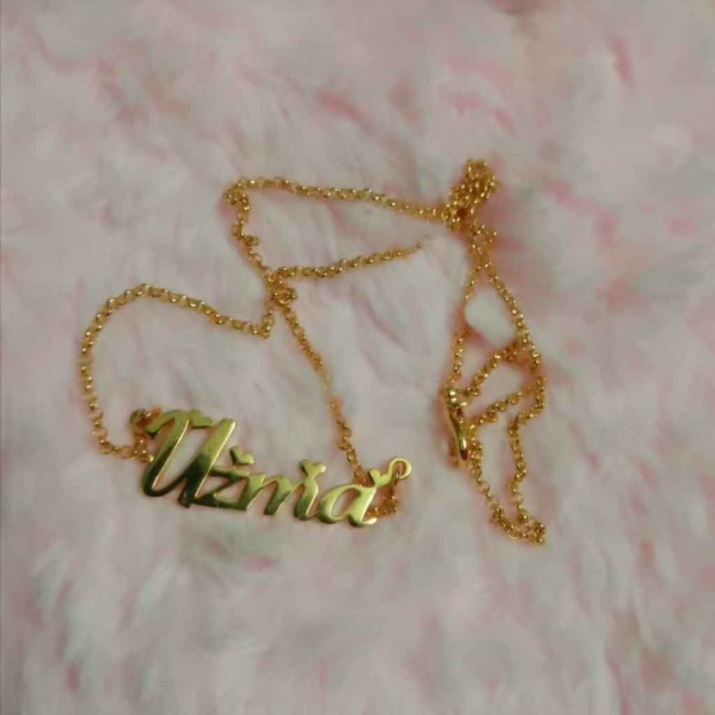 Name Necklace 24k Gold Plated Customize 