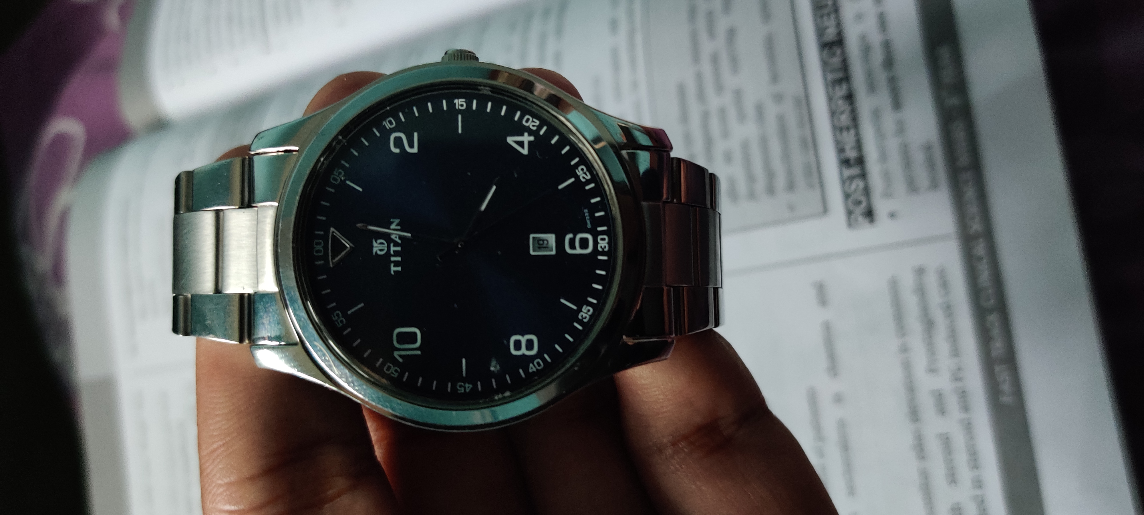 Titan Neo 1770Sm03 Blue Dial Analog Watch For Men Silver Daraz