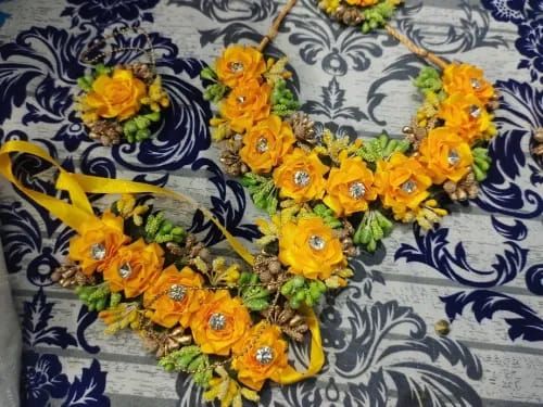 Bridal Artificial Flowers Necklace Artificial Flowers Bridal Jewelry Set