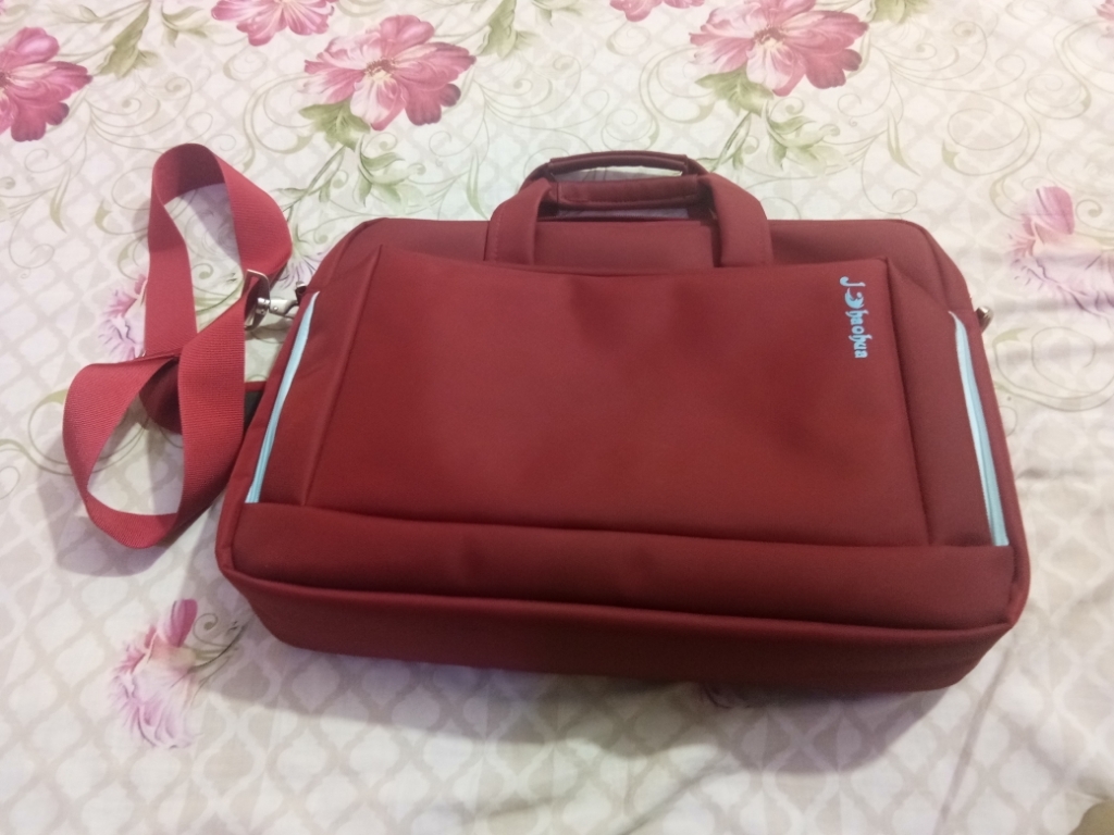  Red Pure Leather Shoulder Cross and Hands Laptop 16 Inches Bag