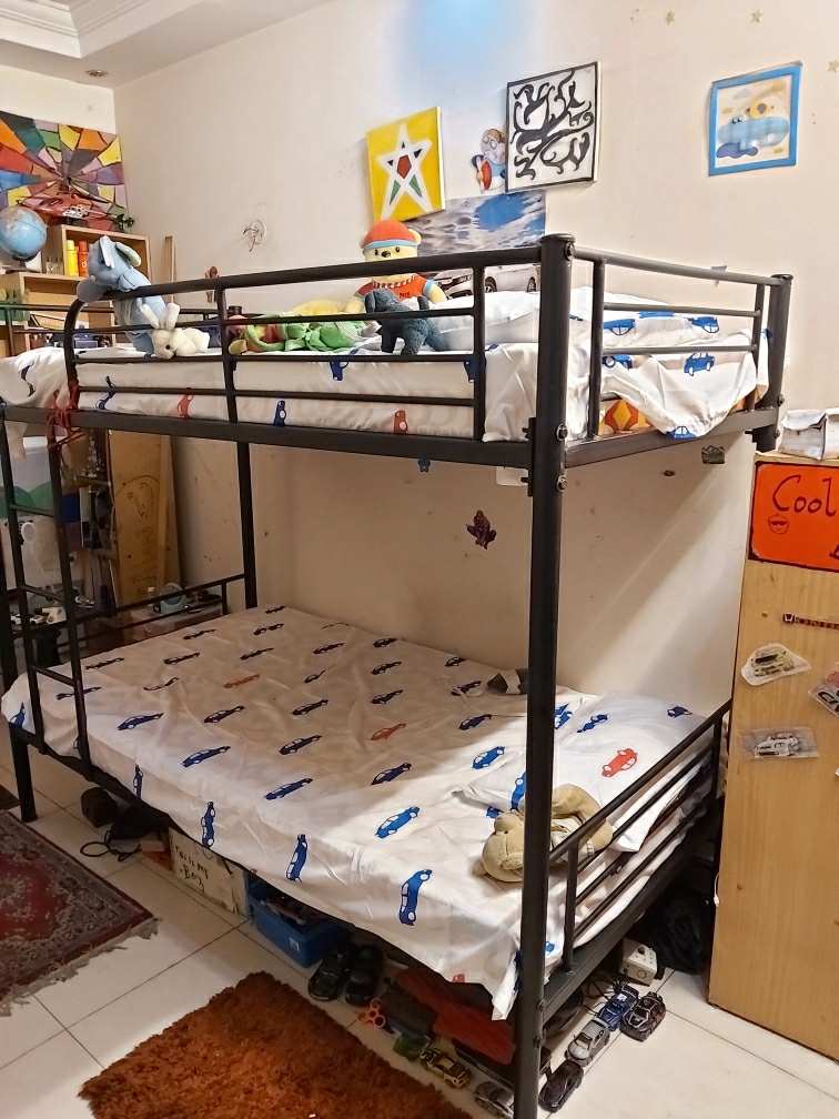 Iron Bunk Bed Fitted With Bolts, Bunk Bed Joining Rods