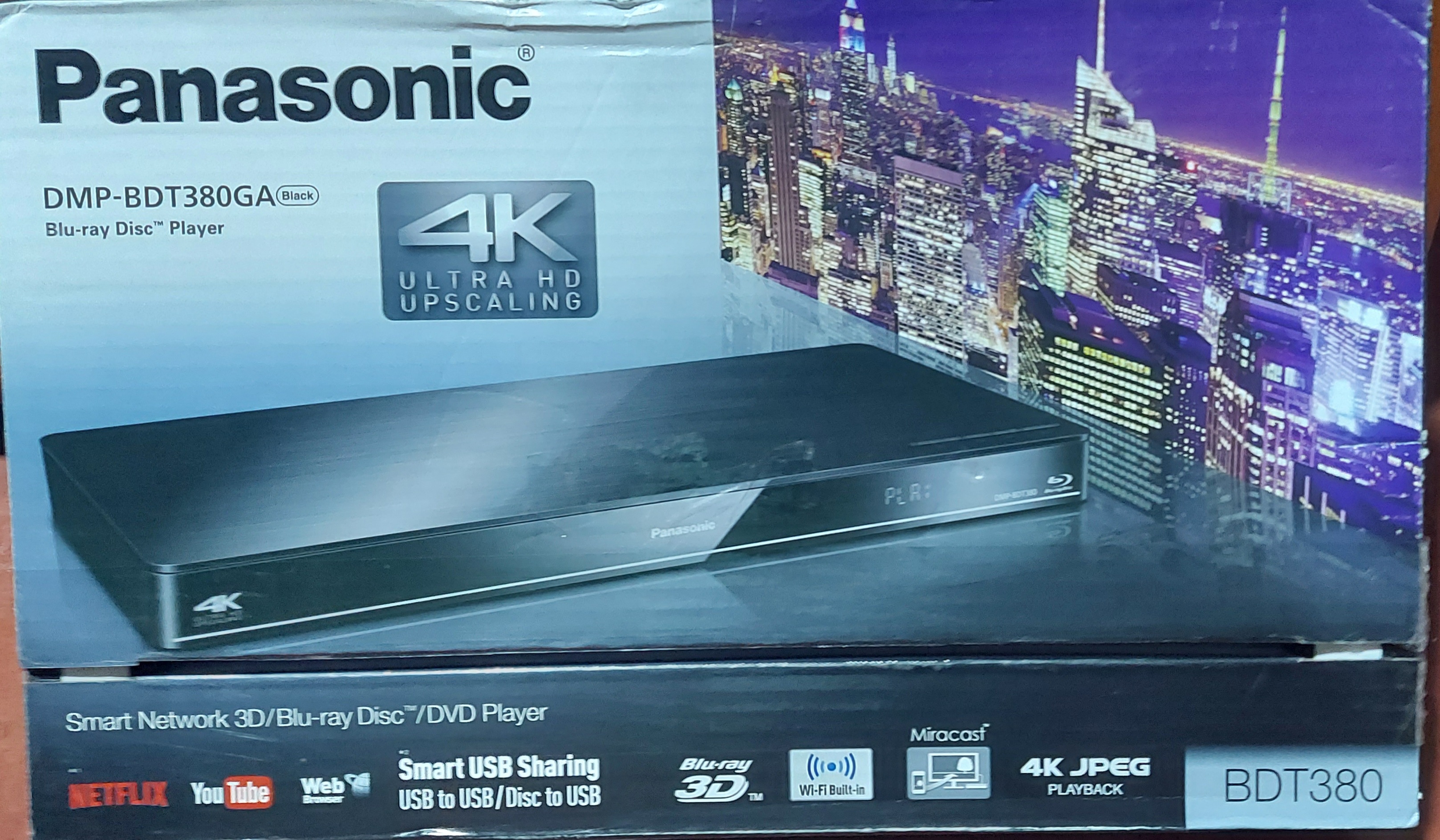 Panasonic 4k Smart 3d BDT380 Dmp Blu-ray Dvd - Network Player Disc