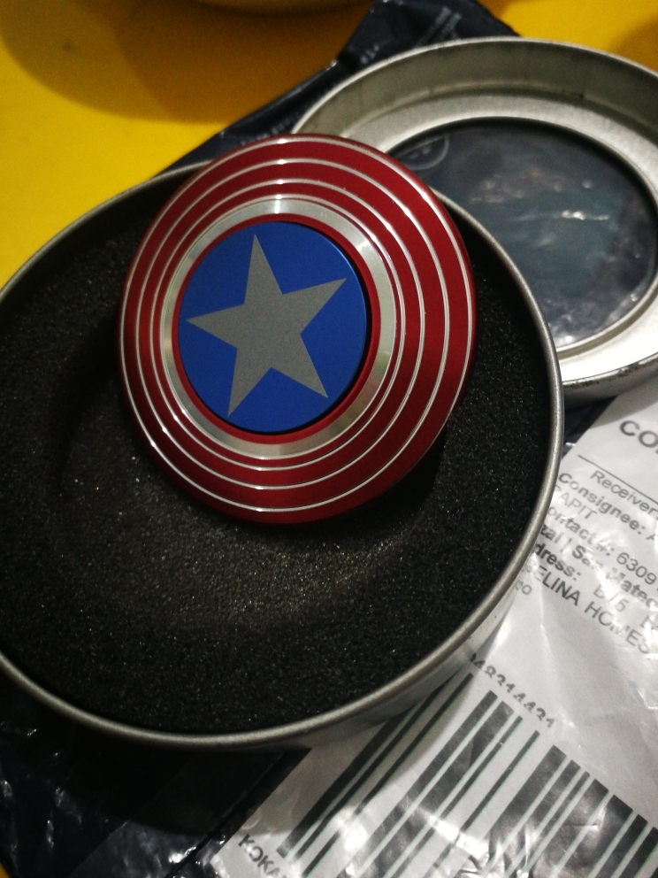 FIDGET SPINNER Metal Captain America Anti Stress Focus Finger Spin