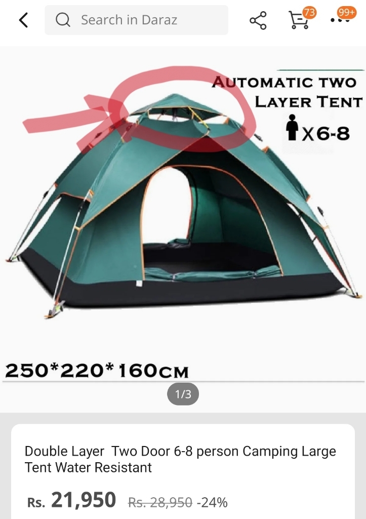 Two door outlet tent