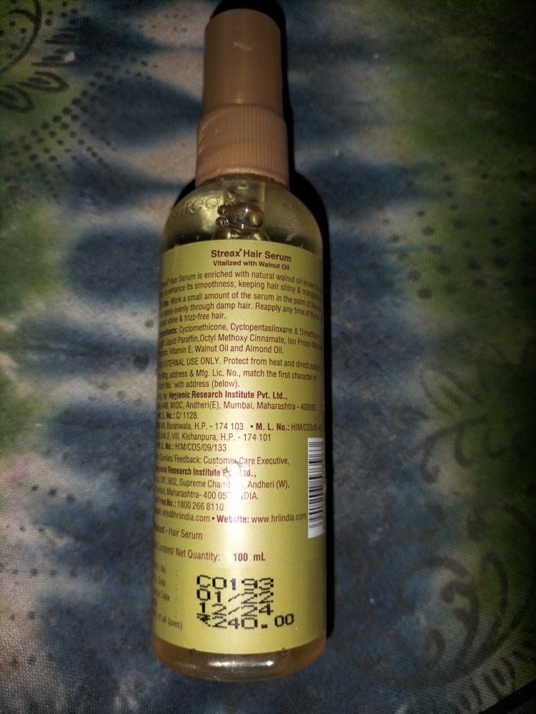 Streax Hair Serum Vitalized with Walnut Oil, For Dry & Frizzy Hair - Price  in India, Buy Streax Hair Serum Vitalized with Walnut Oil, For Dry & Frizzy  Hair Online In India,