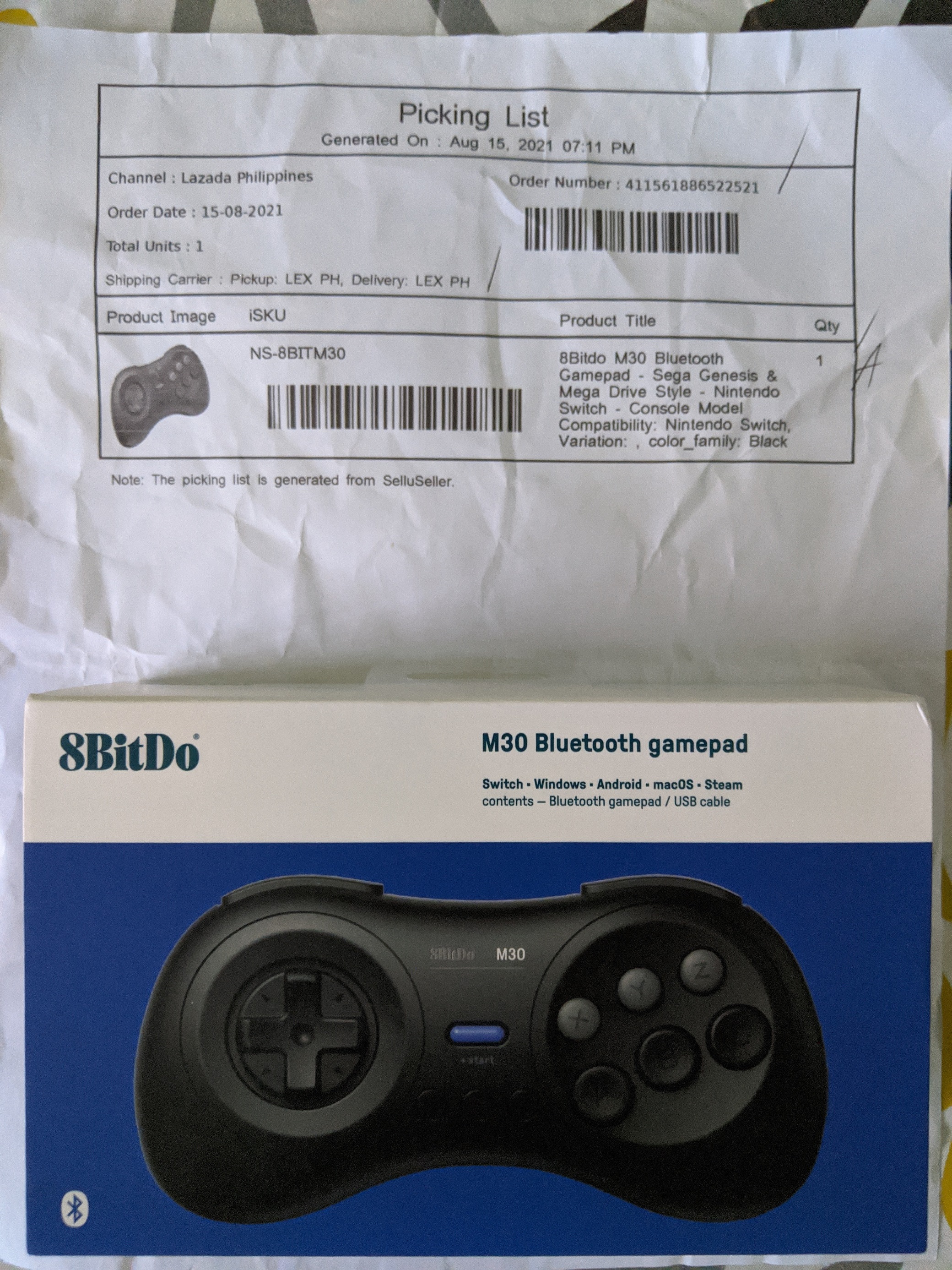 8Bitdo M30 Bluetooth Gamepad Sega Genesis Mega Drive Style - Main Image