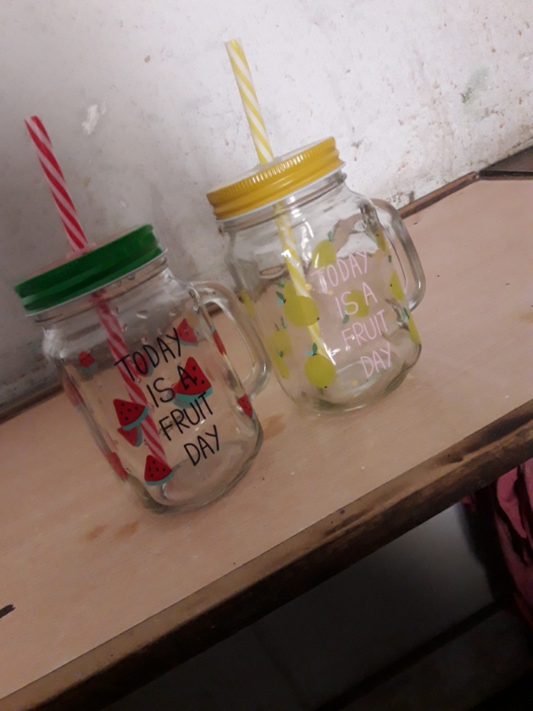 MMPRINTS Juice Jar With Straw Glass Mason Jar Price in India - Buy MMPRINTS Juice  Jar With Straw Glass Mason Jar online at