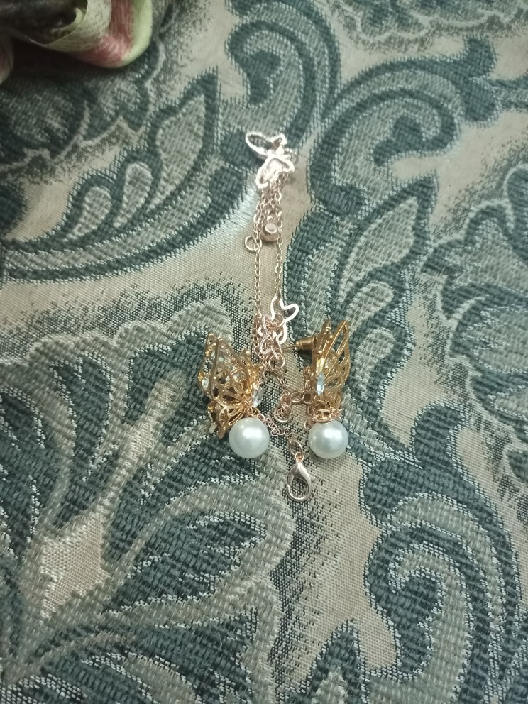 zirconia butterfly pearl earrings for girls latest design