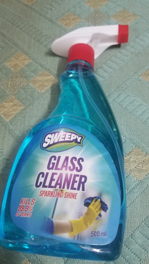 Sweepy, Glass Cleaner-Sparkling Shine, Anti Dust Refill-500ml, Spray Bottle