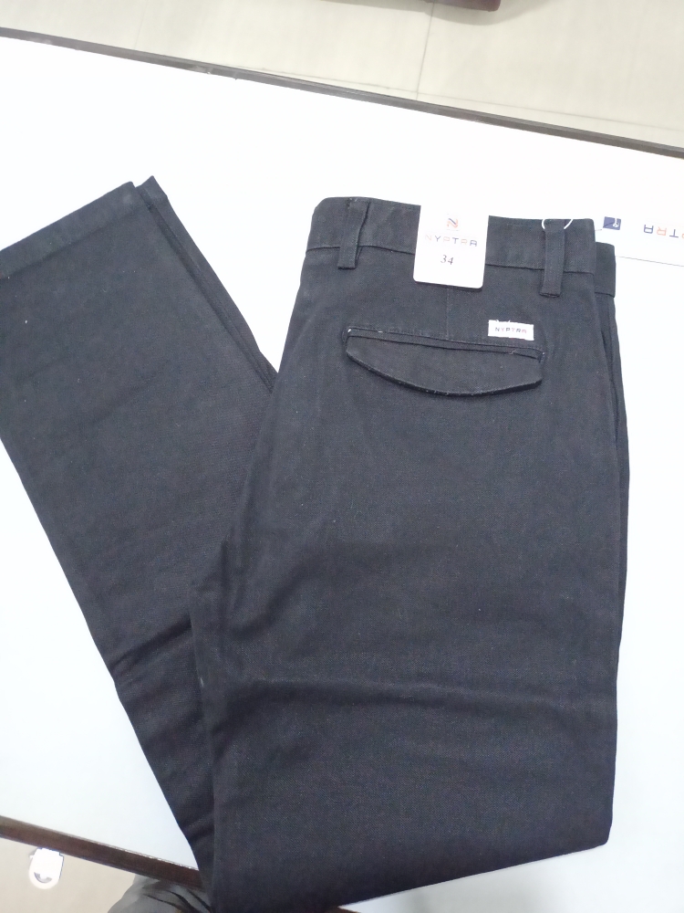 Nyptra Black Stretchable Cotton Chinos 