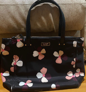 Kate Spade Limited Edition Classic Medium Dawn Satchel Two Zip Daisy Flower  Print Women's Tote Bag with Sling-Black