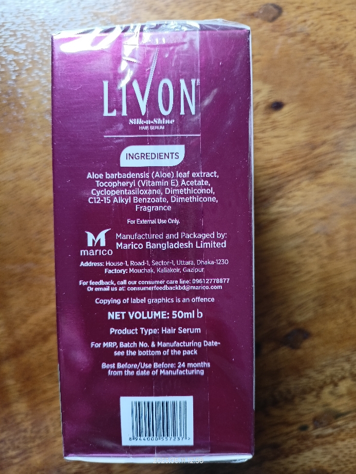 Livon Anti-Frizz Serum for All Hair Types (50 ml) - RichesM Healthcare