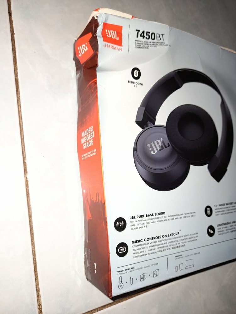 JBL T450BT / T 450BT Pure Bass Sound Bluetooth On-Ear Headphone | Lazada  Indonesia