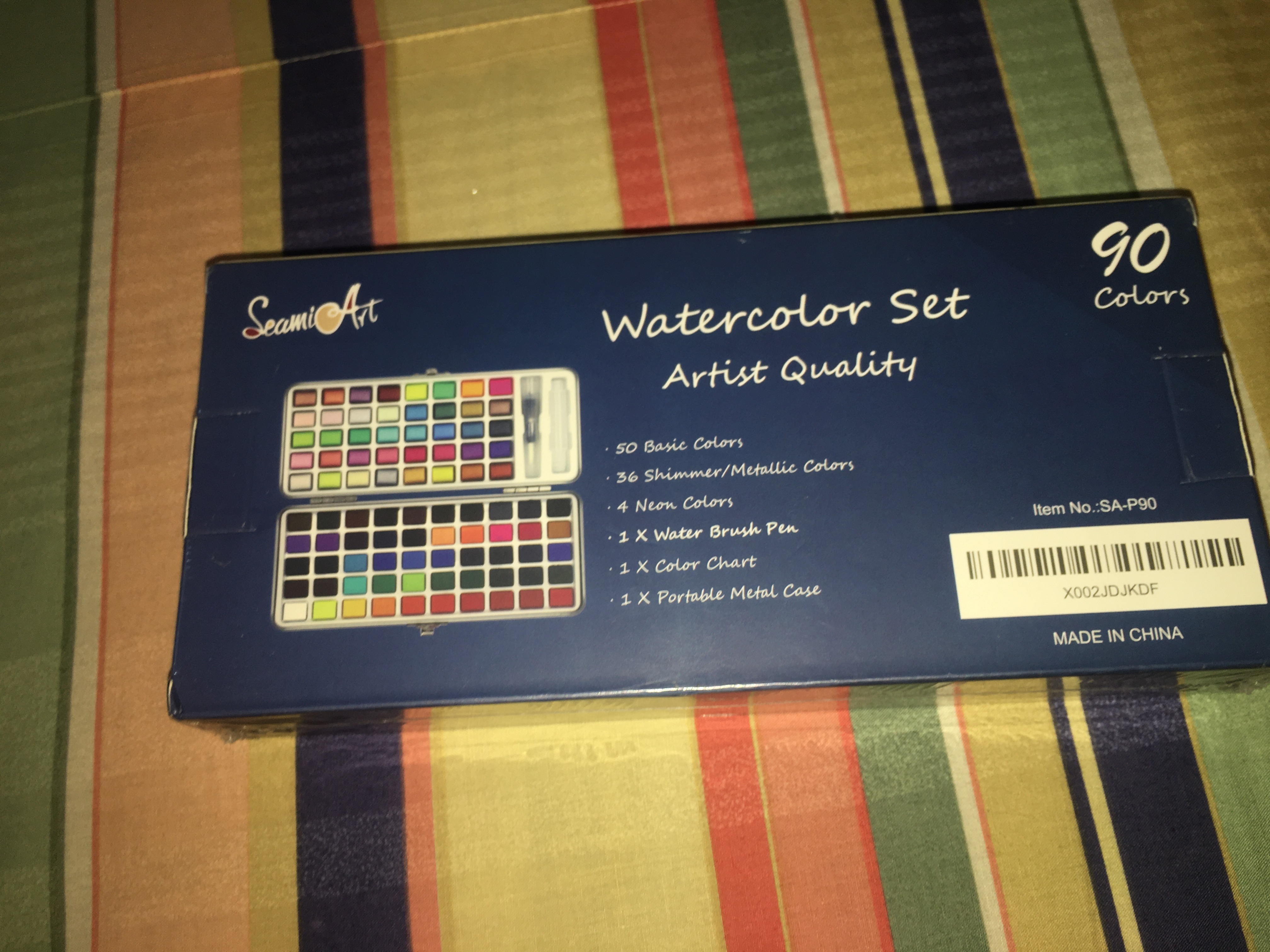 Seamiart Solid Watercolor Paints 90 Color set of Basic, Shimmer and Neon