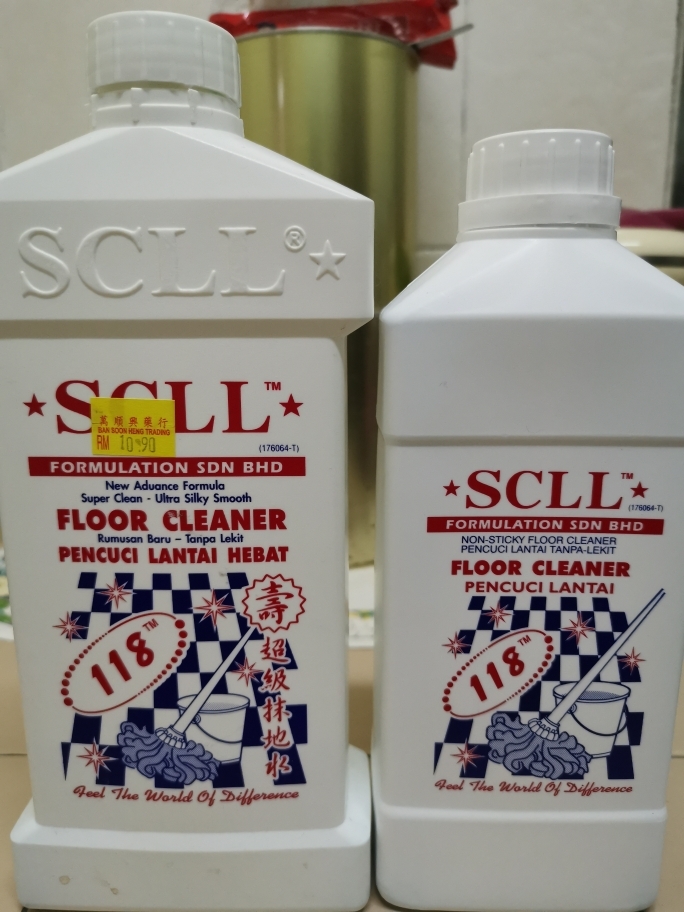 3 Bottles 1l Scll 118 Non Sticky Floor Cleaner Pencuci Lantai