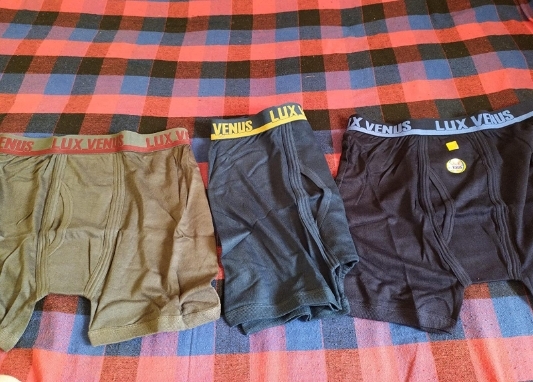LUX VENUS Men's 100% Cotton Multicolour Trunk/Underwear Pack of 3