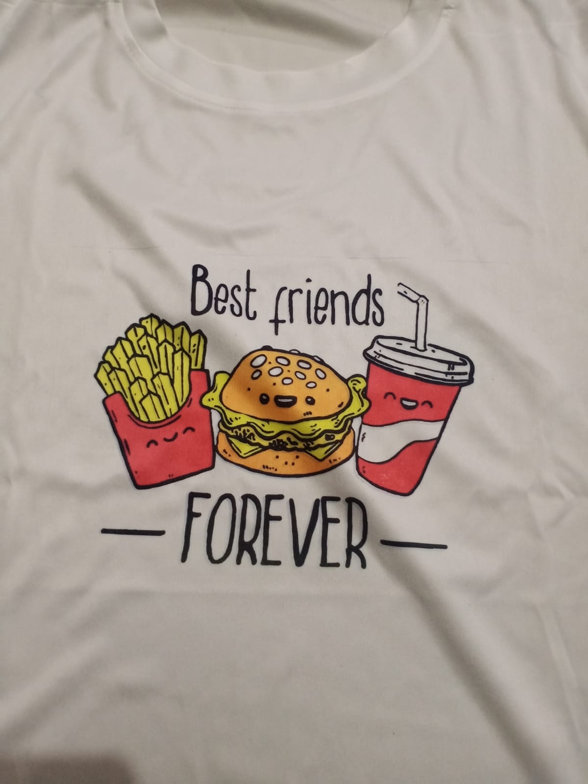 レディースファッション Burger and French Fries Best Friends Forever Funny T-Shirt Bff 1 Heart In 2 Best Friends Matching 1St Part Long Sleeve