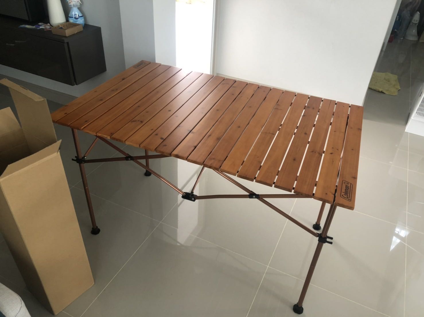 Coleman (Coleman) Table Natural Wood roll Table Vintage