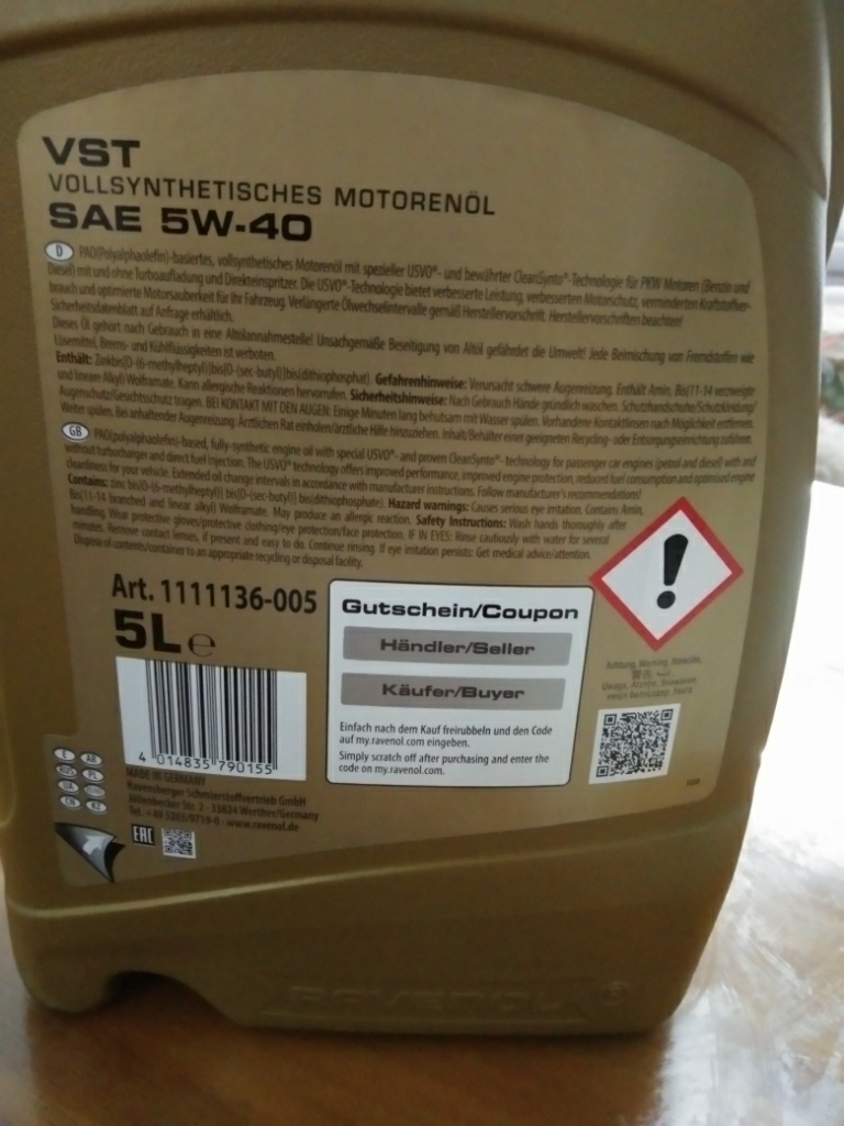 Oil Ravenol VSI 5W-40 (1l) - AliExpress