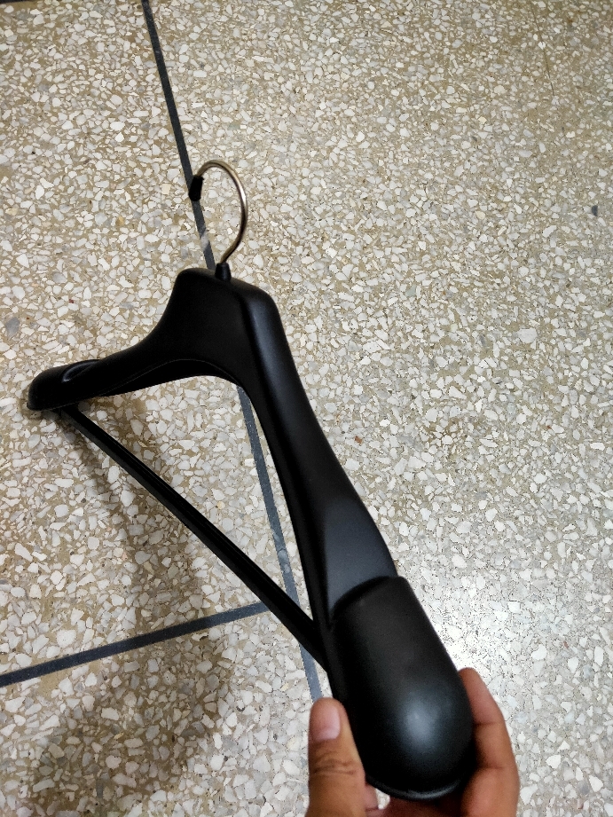 Extra Large Black Plastic Top Hangers - 47cm