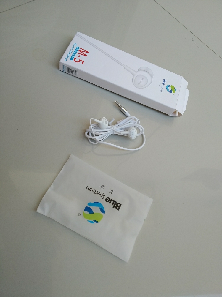  blue spectrum m5 handsfree stereo earphones white | black