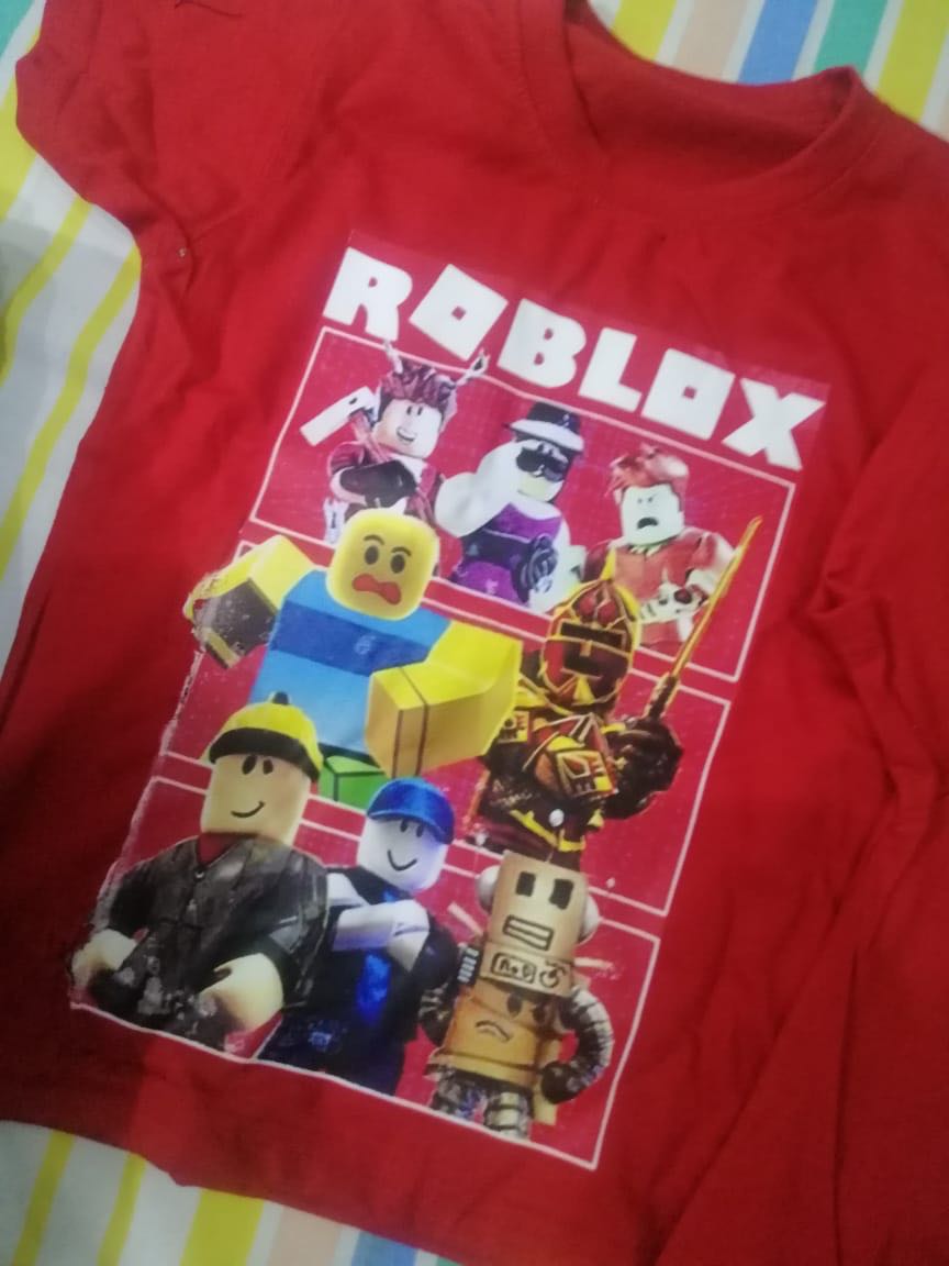 ROBLOX Summer Neck Short-sleeved 3D Kids Cartoon Print Splicing T-shirt  O-neck Sport T-shirt Boys Girls Tops High Short Sleeve