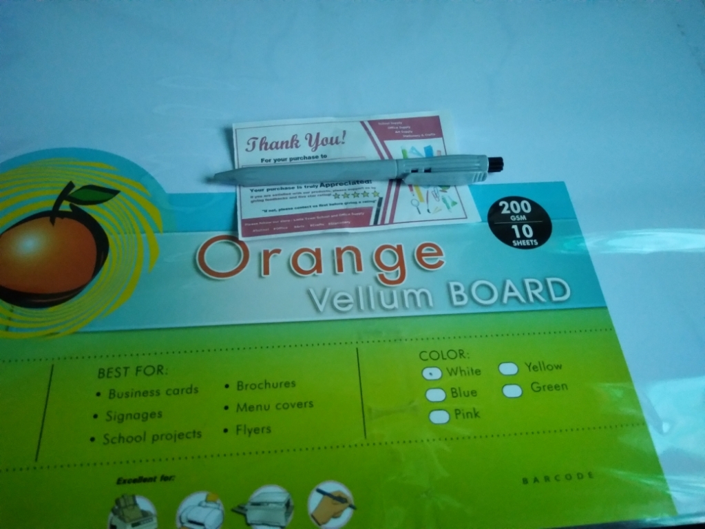 Orange Vellum Board Specialty Board 200gsm size A3 (297mm x 420mm)