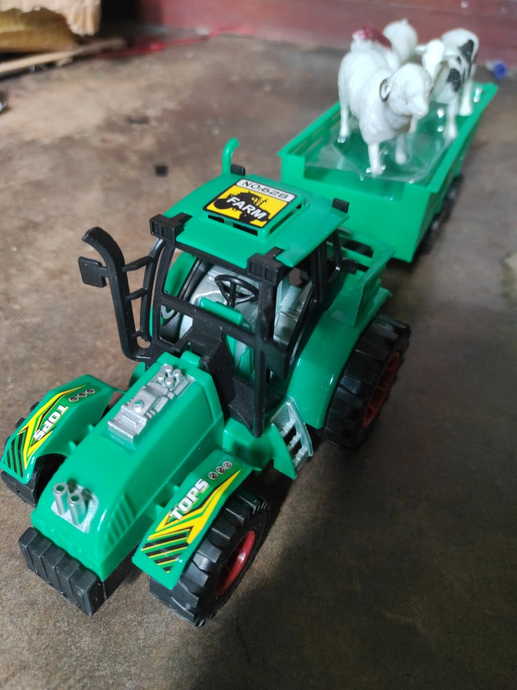 Tractor Trolley Toy With Animals
