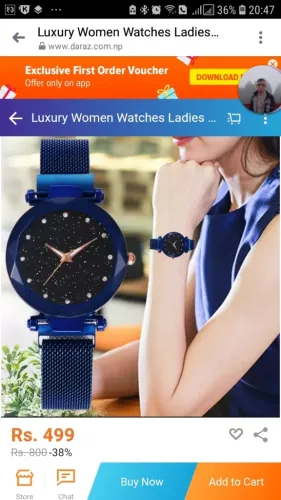 Magnetic watch online daraz