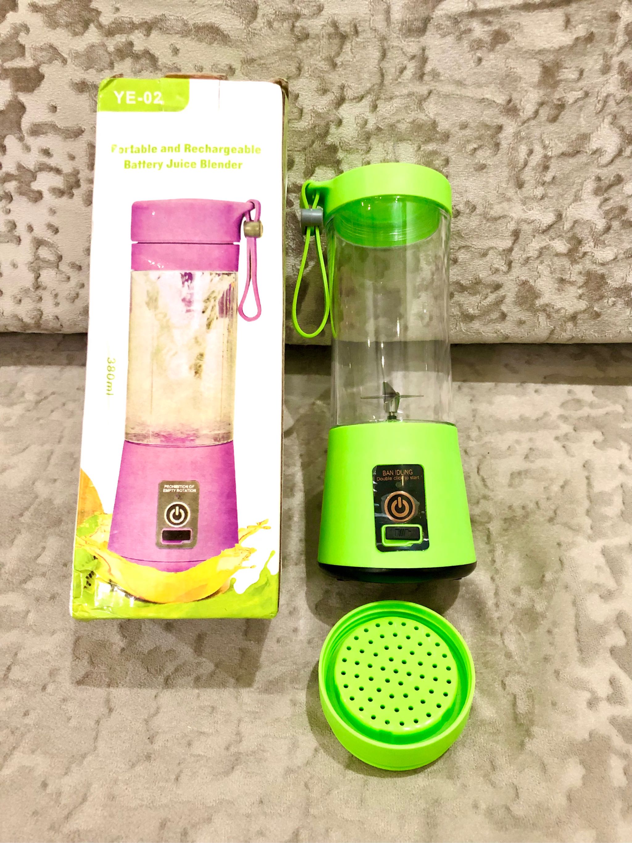 YE-02 Portable Rechargeable Battery Juice Blender 380ml Green